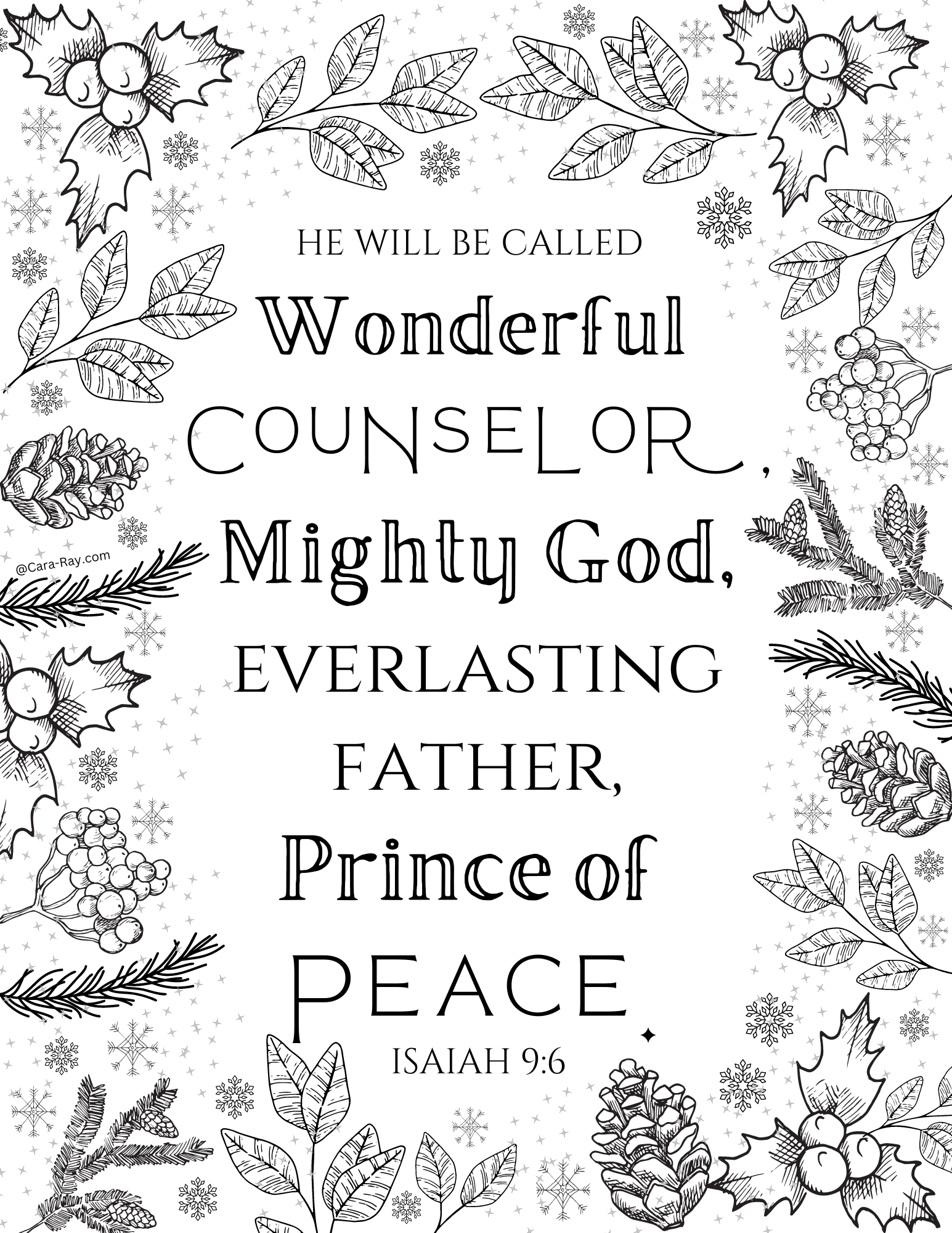 isaiah 9:6 coloring page - pursuing otium sanctum